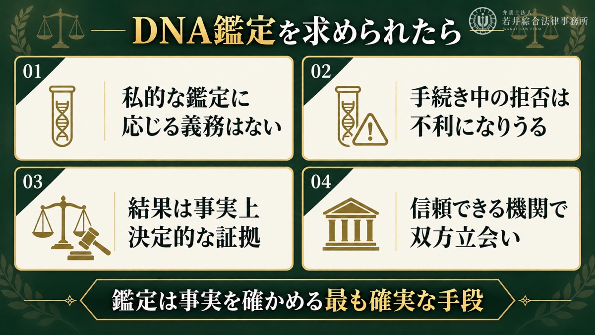 DNA鑑定を求められた場合の対応を解説する図解