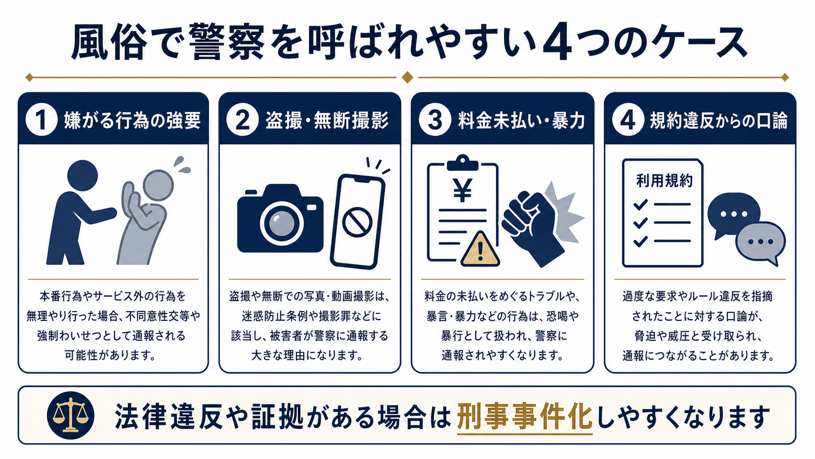 風俗で警察を呼ばれやすい4つのケース