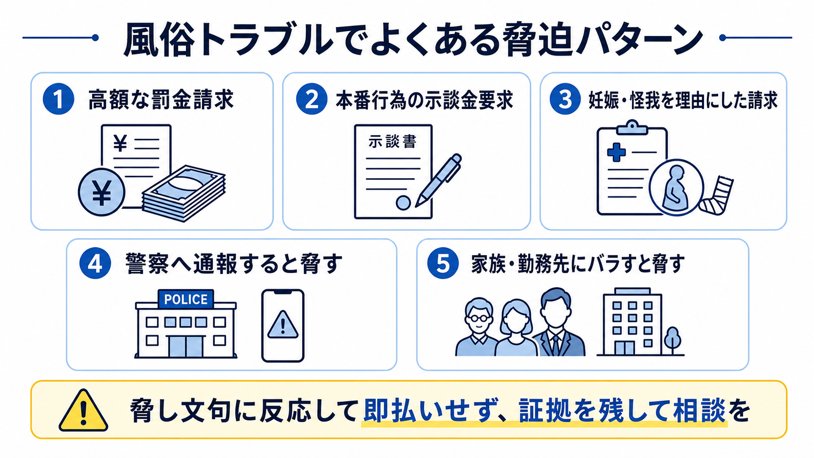 風俗トラブルでよくある脅迫パターン