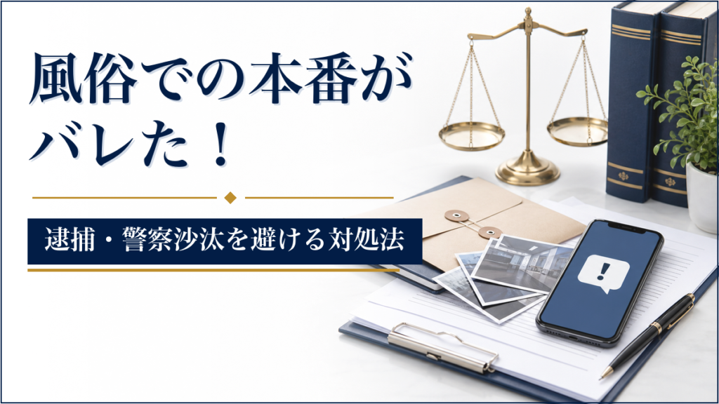 風俗での本番がバレた場合の逮捕や警察沙汰への対処法を示す法律相談イメージ