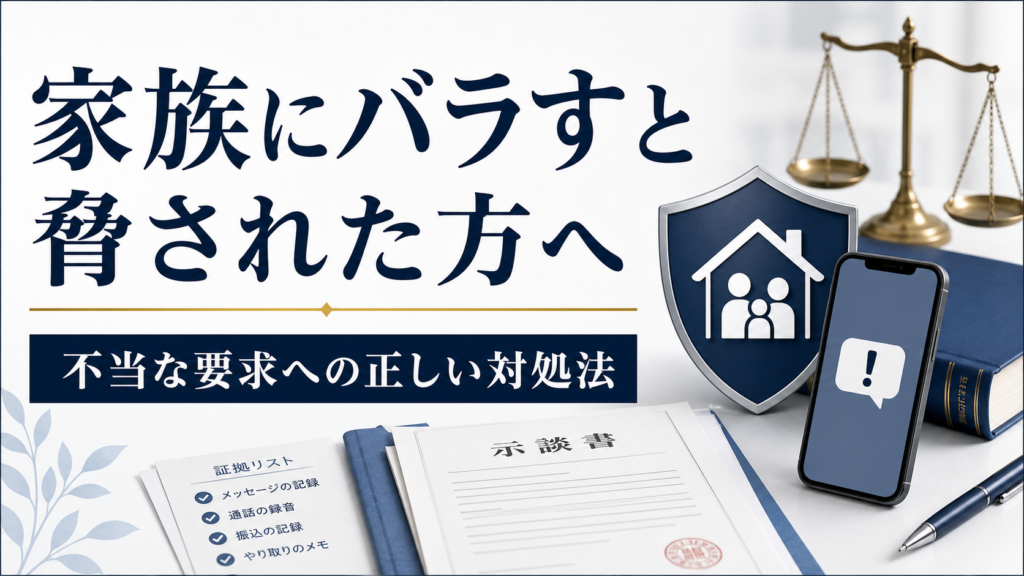 家族にバラすと脅された方へ 不当な要求への正しい対処法
