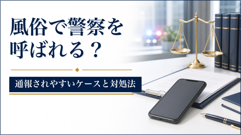 風俗で警察を呼ばれるケースと対処法を示す法律相談イメージ
