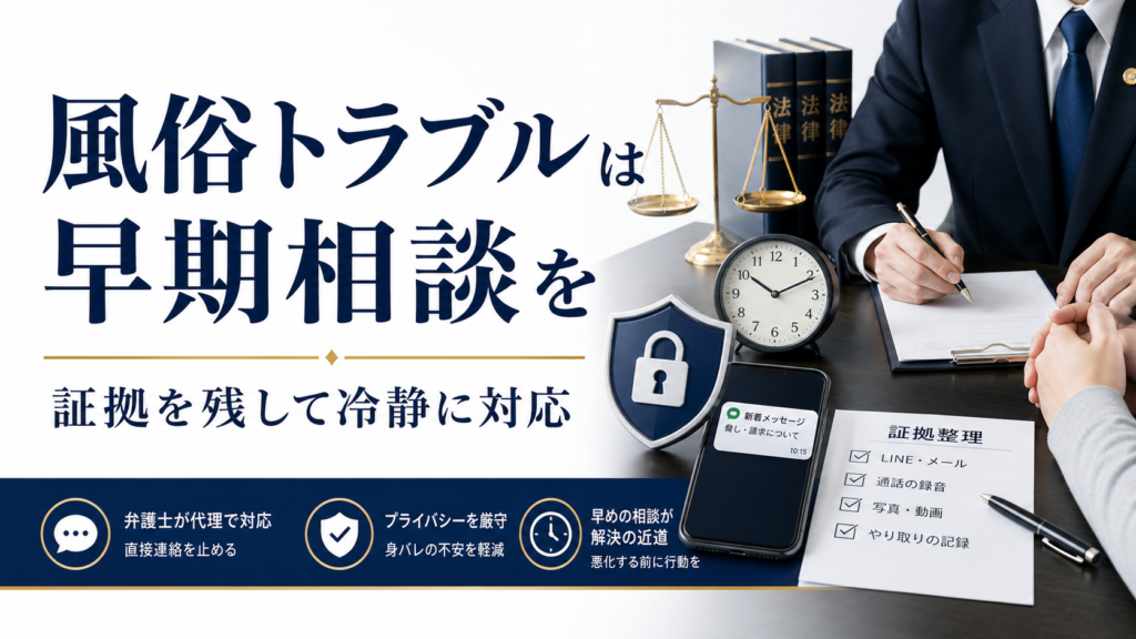 風俗トラブルは早期相談を 証拠を残して冷静に対応
