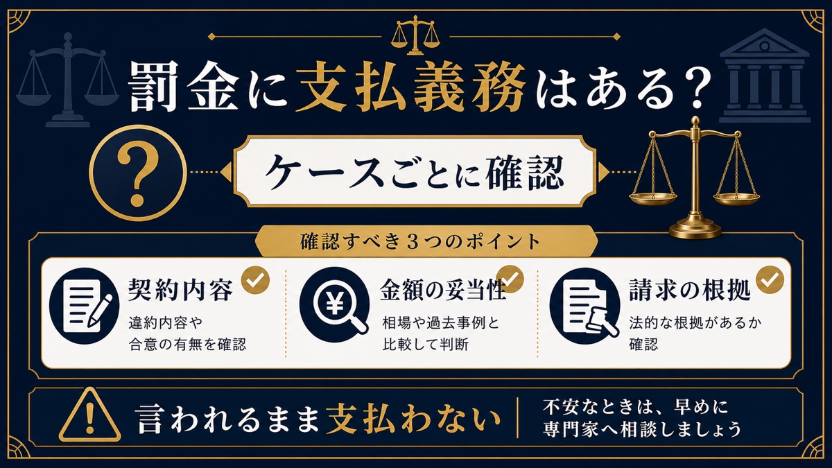 デリヘル店が請求する罰金に法的な支払義務を整理した文字入り図解