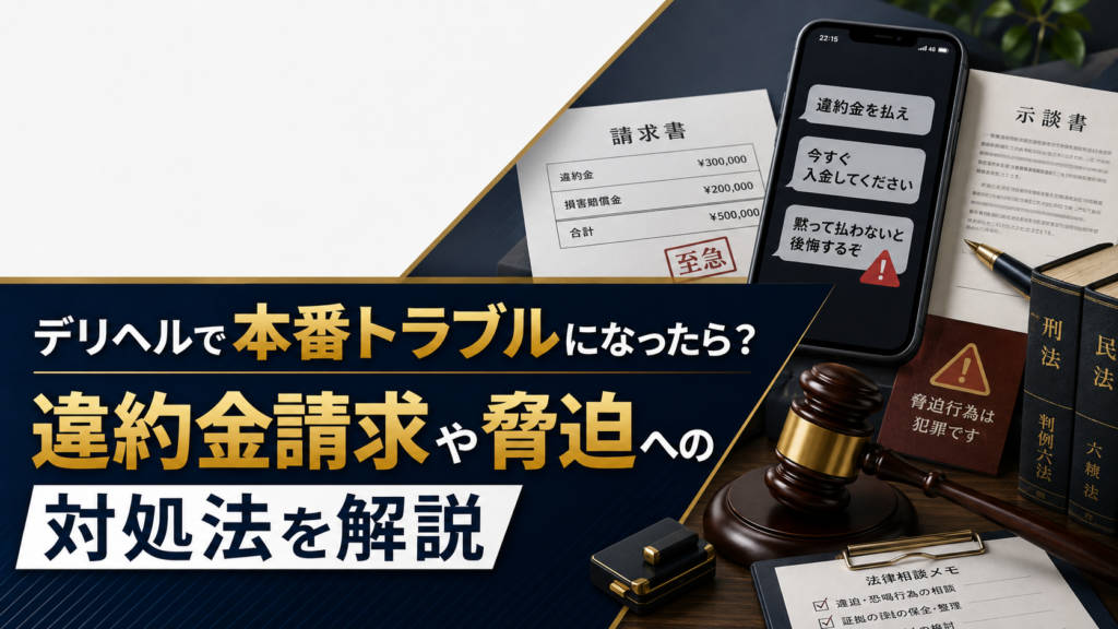 デリヘルで本番トラブルになったら？違約金請求や脅迫への対処法を解説