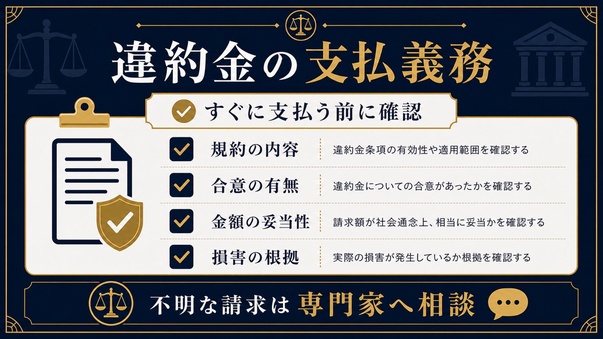 デリヘル店から請求された違約金に支払義務はあるの?を整理した文字入り図解