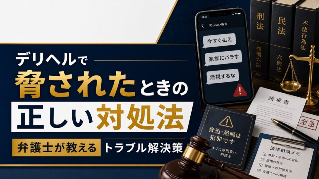 デリヘルで脅されたときの正しい対処法｜弁護士が教えるトラブル解決策