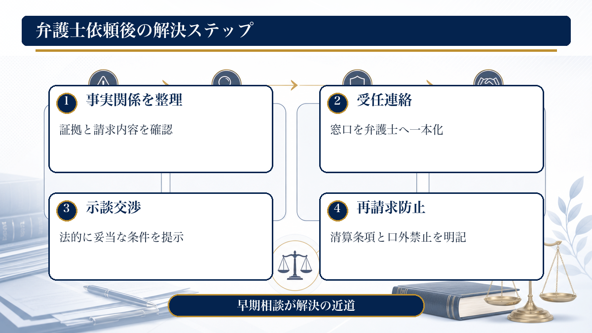 弁護士依頼後の解決ステップ