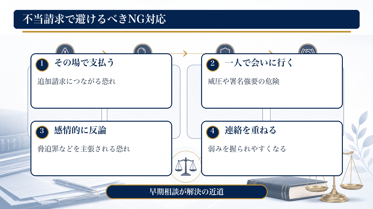 不当請求で避けるべきNG対応