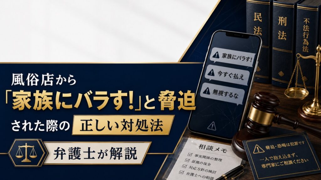 風俗店から「家族にバラす！」と脅迫された際の正しい対処法を弁護士が解説
