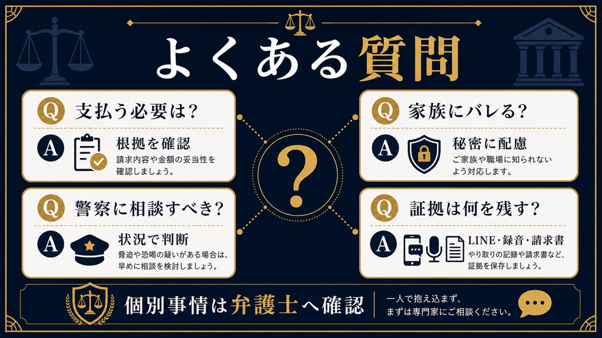 風俗店の脅迫トラブルに関するよくある質問を整理した文字入り図解
