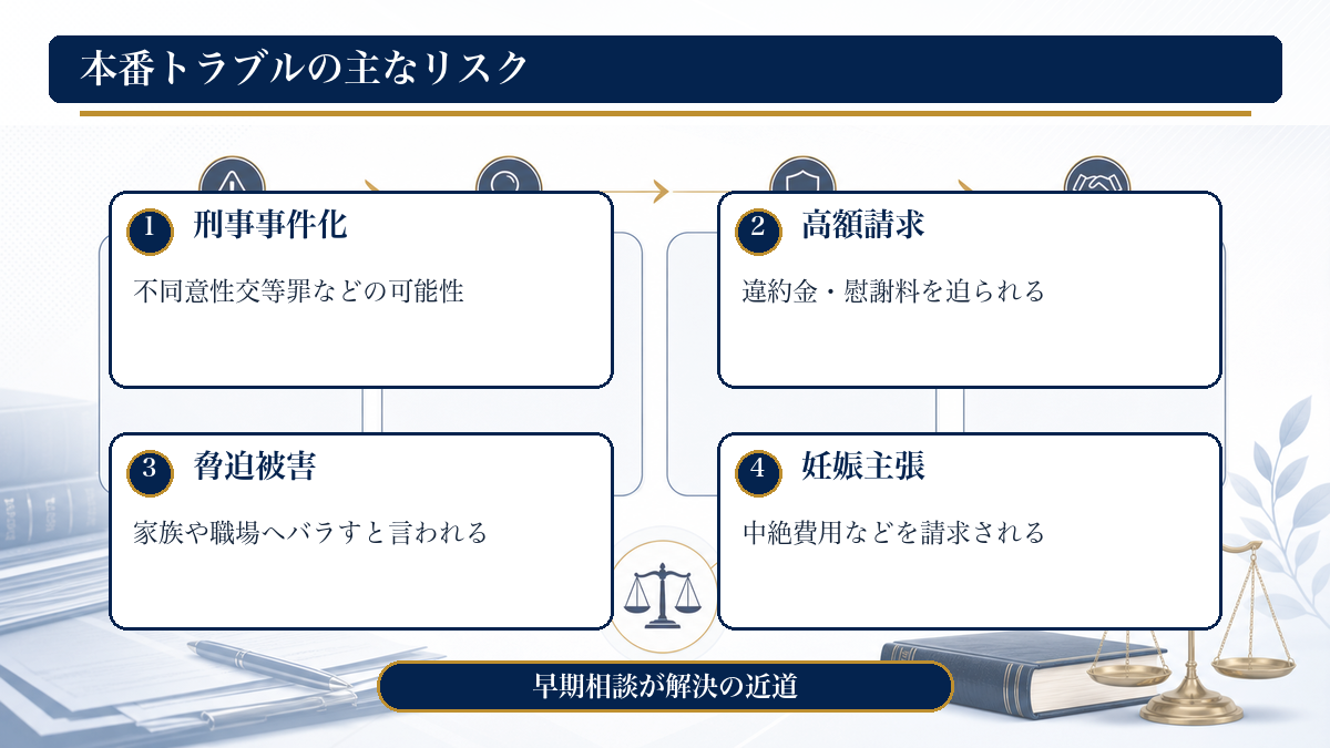 デリヘル本番トラブルの主なリスク