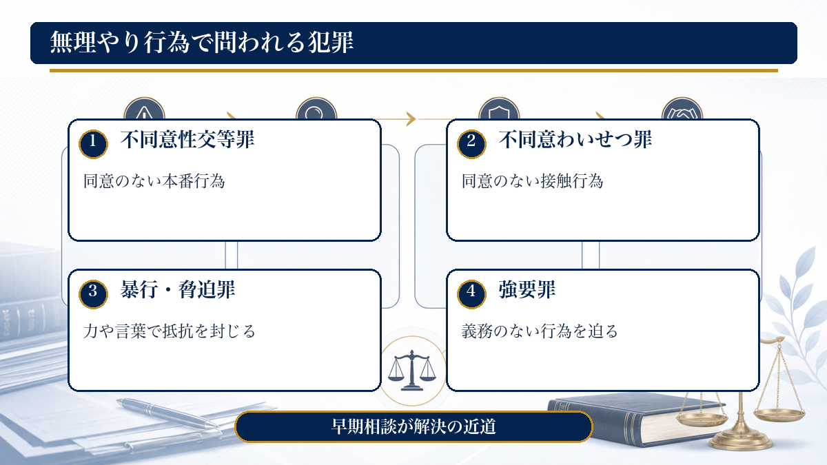 無理やり行為で問われる犯罪