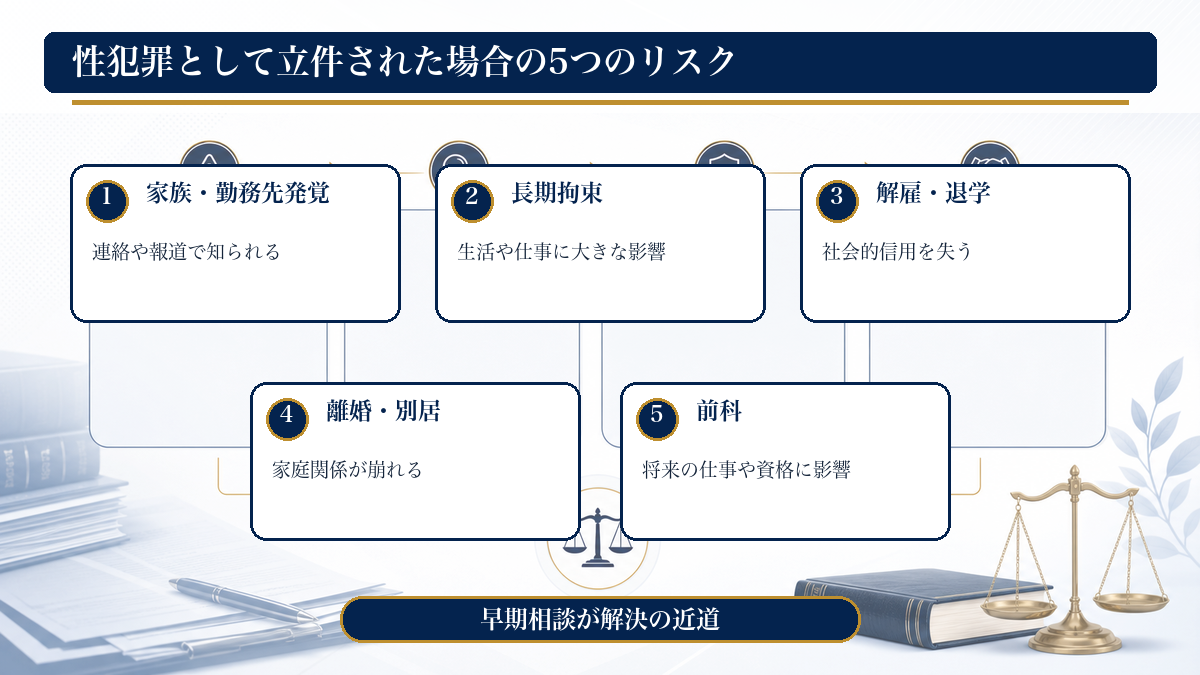性犯罪として立件された場合の5つのリスク