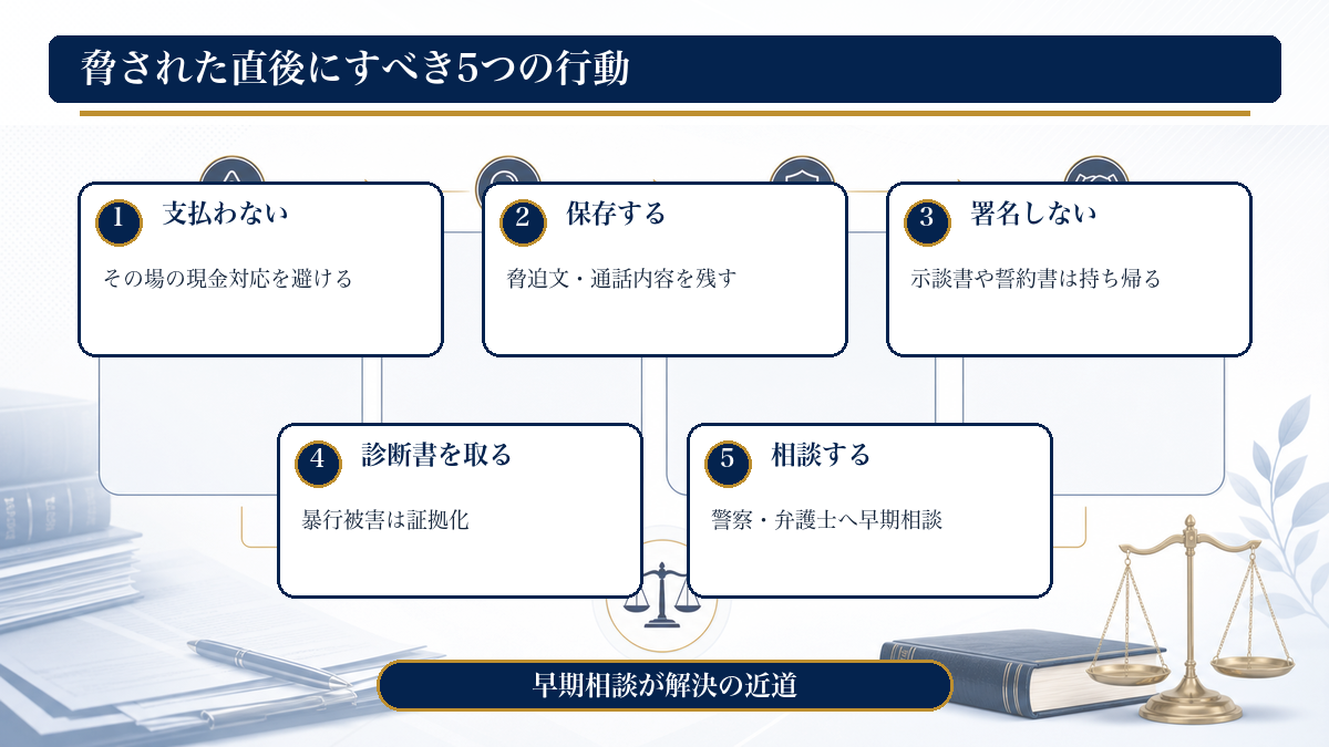 脅された直後にすべき5つの行動
